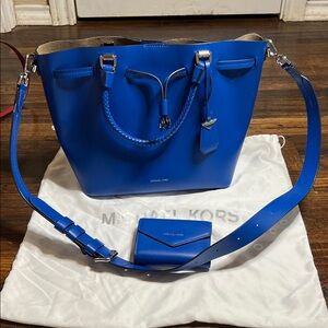 Michael Kors Vibrant Blue Tote and Wallet Set